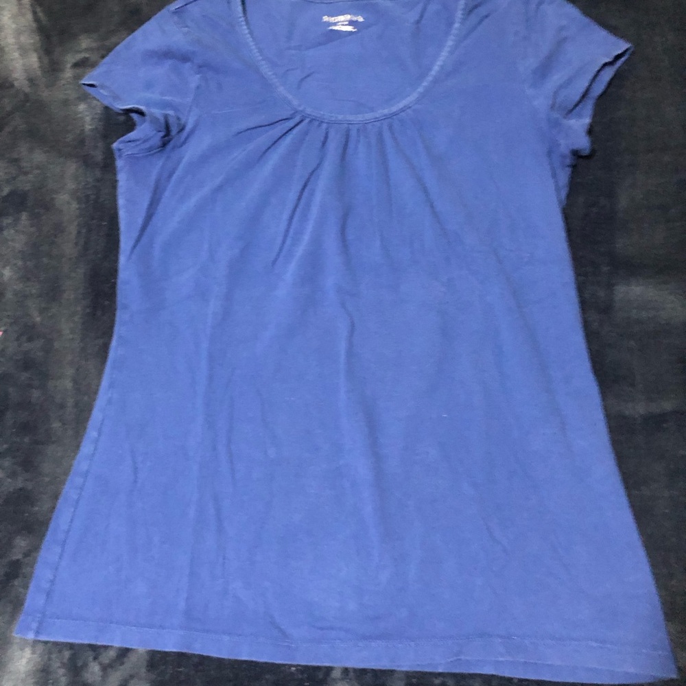 Merona Royal Blue Pleated Scoop Neck Short Sleeve Tee - Women's